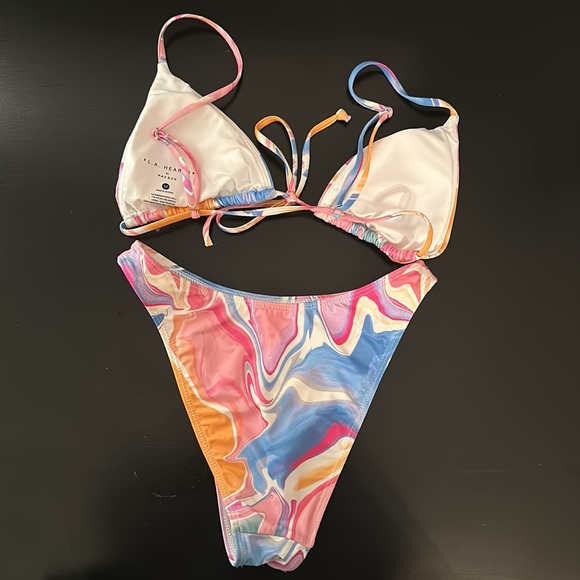 Pacsun Multi-Colored Granite LA Hearts Swimsuit Bikini - Picture 2 of 4